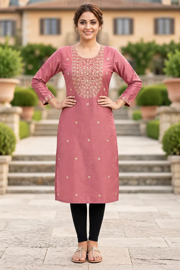 Pink_Cotton_Kurta_For_Women