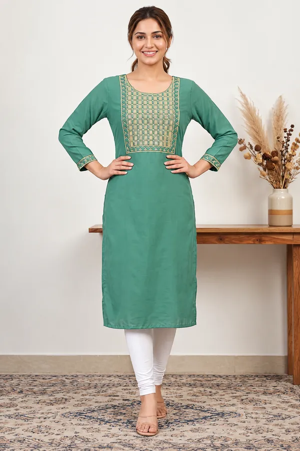 Green_Embroidered_Straight_Kurta_for_Women