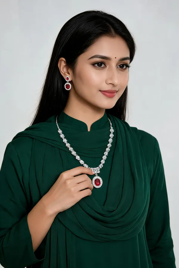 Silver_Austempered_Ductile_Iron___Necklace_Earring_Set_For_Women