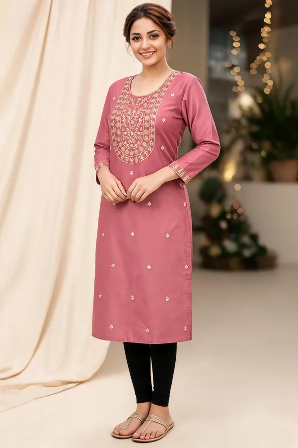 Pink_Cotton_Kurta_For_Women