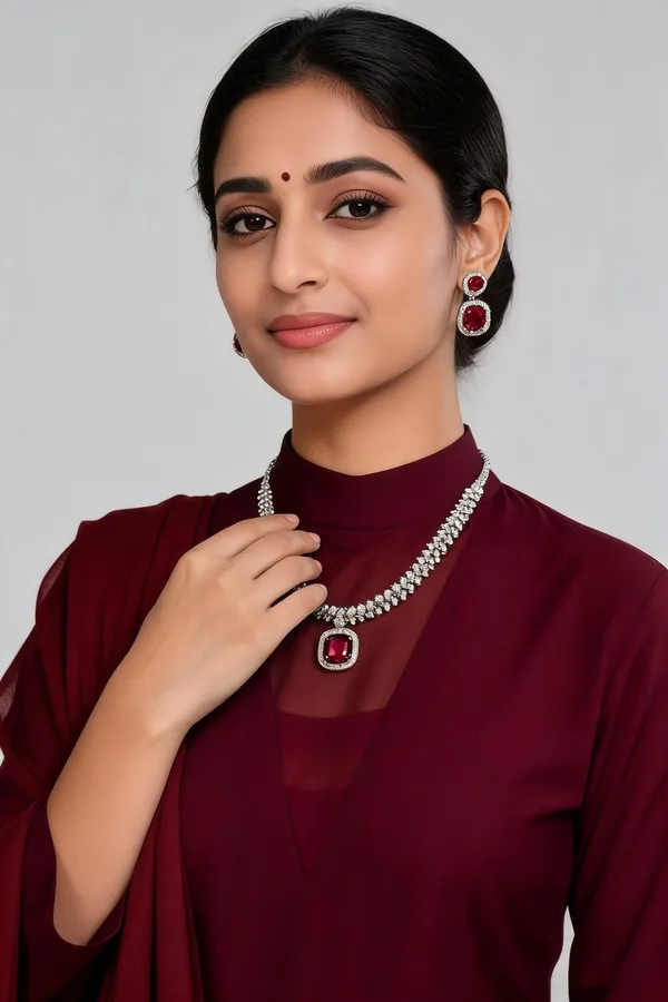 Silver_Austempered_Ductile_Iron___Necklace_Earring_Set_For_Women