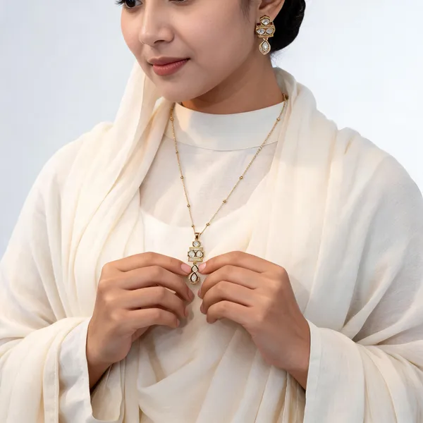 Gold_Gold-Plated_Alloy_Necklace_Earring_Set_For_Women