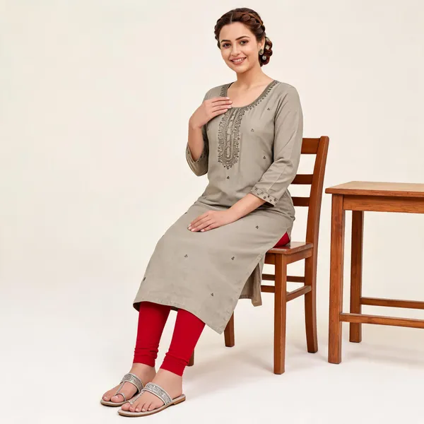 Grey_Cotton_Kurta_For_Women