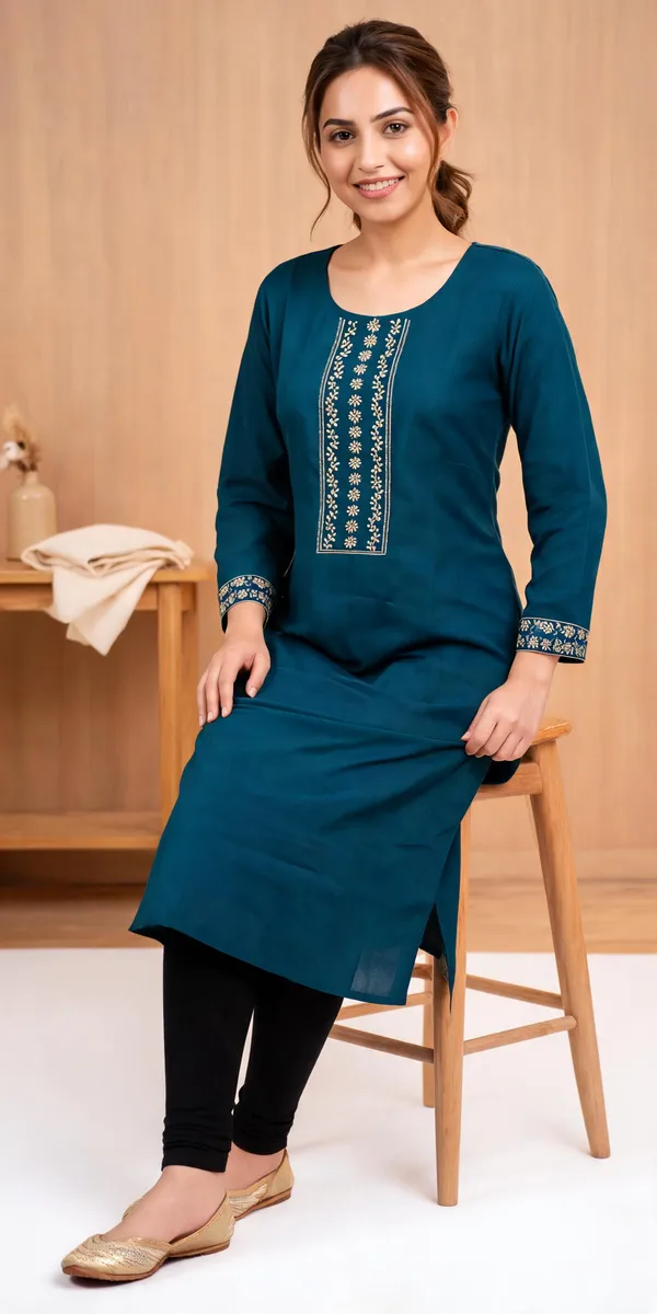 Blue_Cotton_Kurta_For_Women