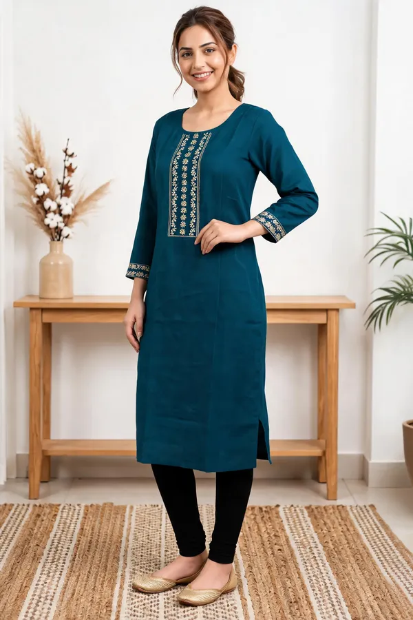 Blue_Cotton_Kurta_For_Women