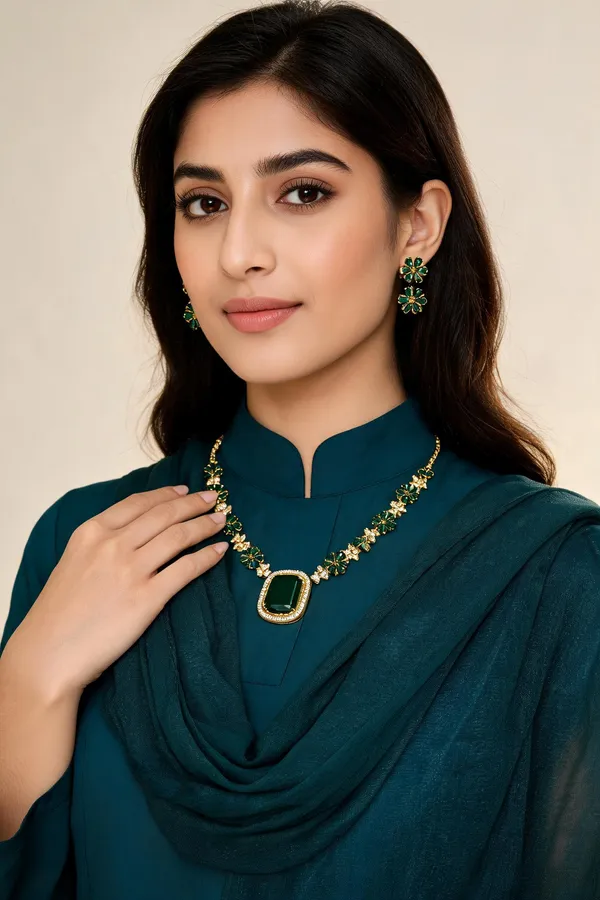 Gold_Gold-Plated_Alloy_Necklace_Earring_Set_For_Women
