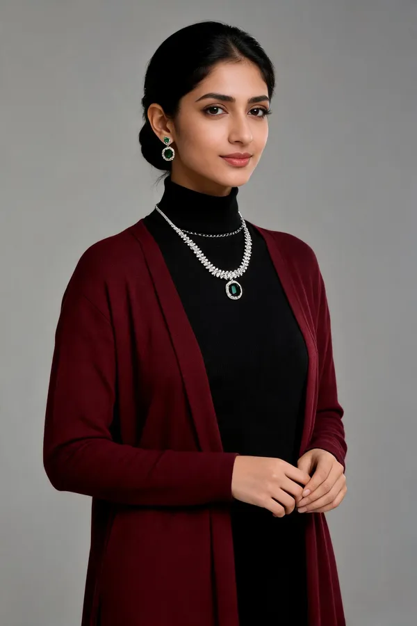 Silver_Austempered_Ductile_Iron_Necklace_Earring_Set_For_Women