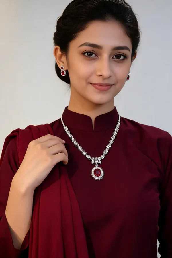 Silver_Austempered_Ductile_Iron_Necklace_Earring_Set_For_Women