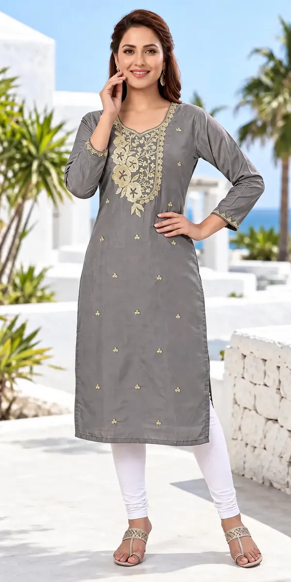 Grey_Cotton_Kurta_For_Women