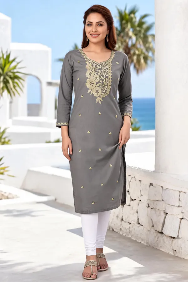 Grey_Cotton_Kurta_For_Women