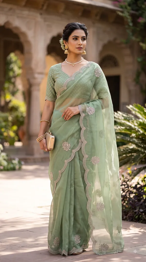 Sage_Green_Sheer_Floral_Embroidered_Saree_For_Women