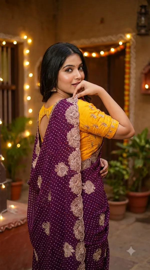 Purple_Silk_Floral_Embroidered_Saree_For_Women
