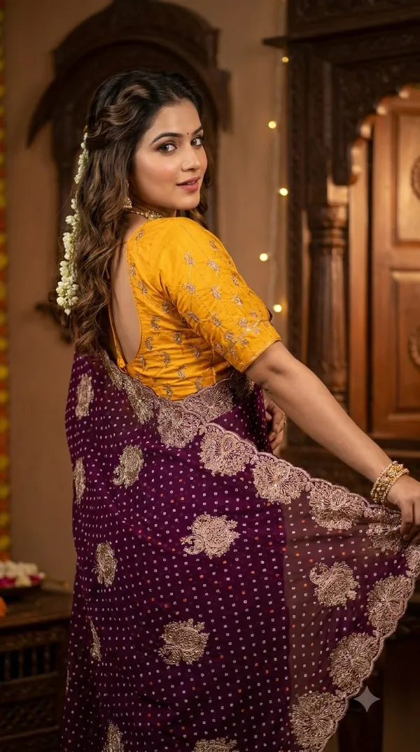 Purple_Silk_Floral_Embroidered_Saree_For_Women
