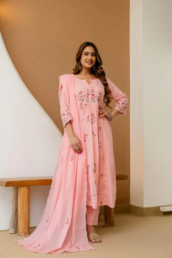 Pink_Silk_Floral_Embroidered_Anarkali_Kurta_Set_For_Women