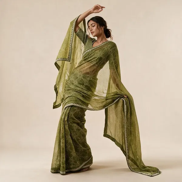 Olive_Silk_Floral_Printed_Saree_For_Women