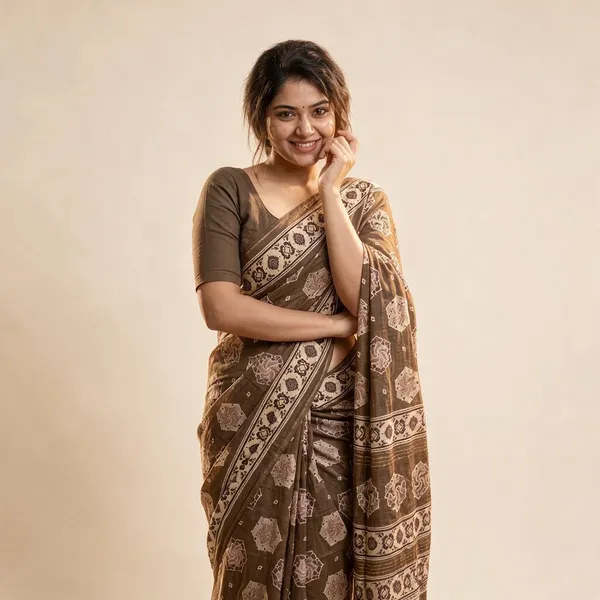 Brown_Silk_Printed_Saree_For_Women