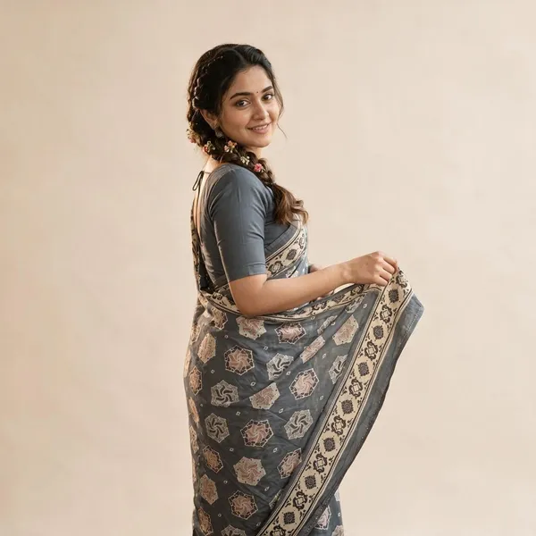Grey_Silk_Printed_Ornamental_Saree_For_Women