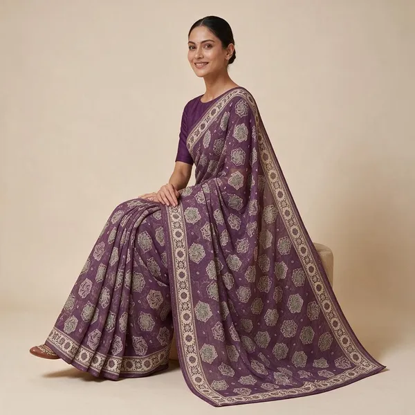 Purple_Silk_Printed_Geometric_Saree_For_Women