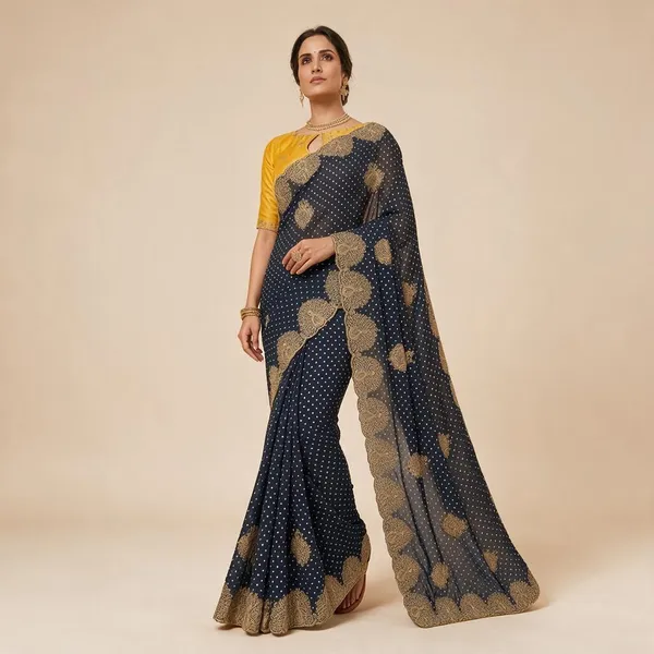 Navy_Blue_Silk_Embroidered_Saree_For_Women