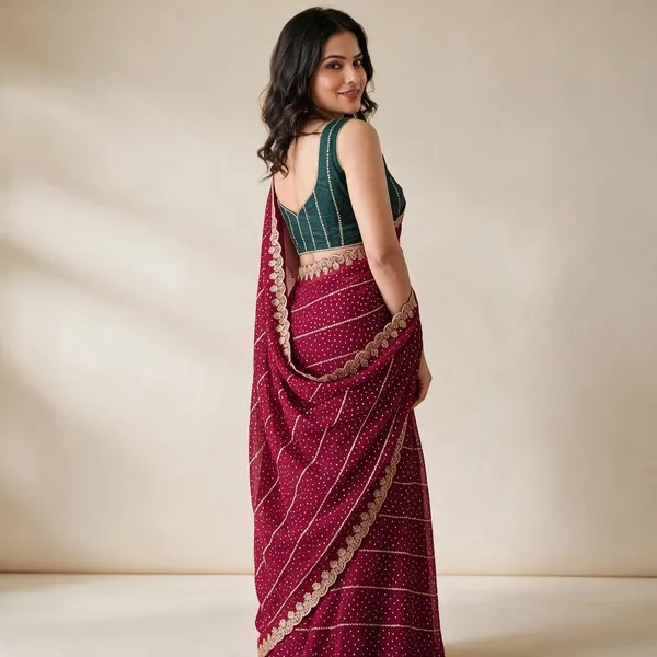 Maroon_Silk_Embroidered_Saree_With_Blouse_For_Women