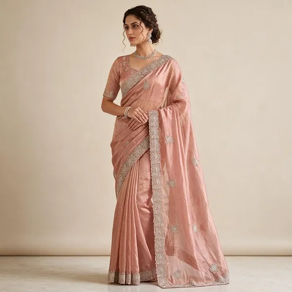 Pink_Silk_Embroidered_Saree_With_Blouse_Piece_For_Women