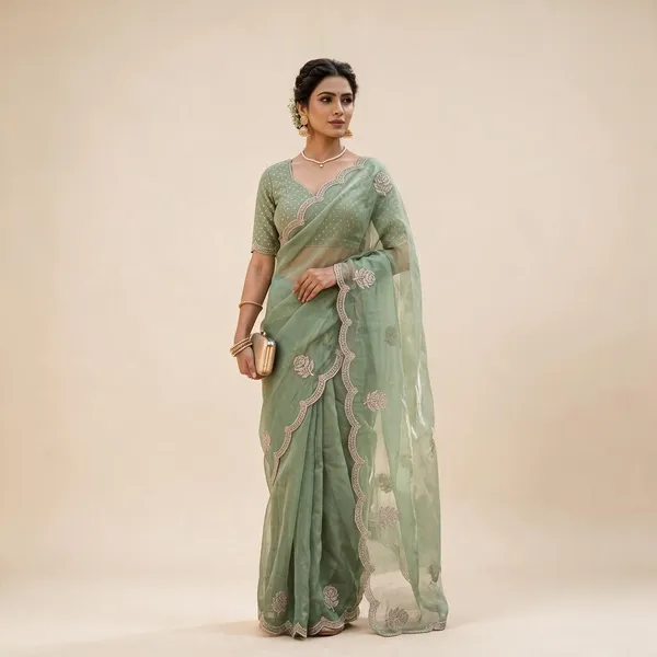 Sage_Green_Sheer_Floral_Embroidered_Saree_For_Women