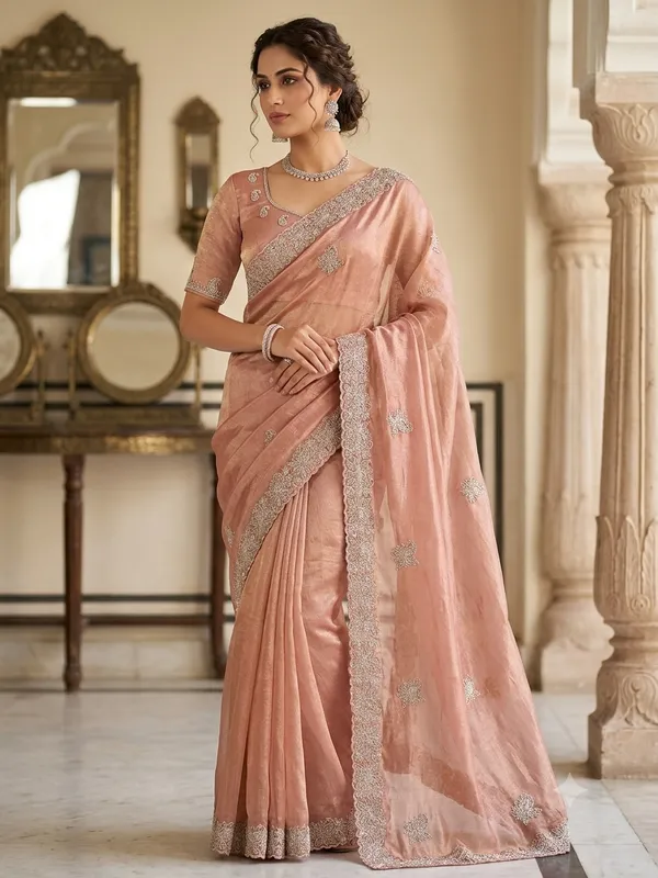Pink_Silk_Embroidered_Saree_With_Blouse_Piece_For_Women