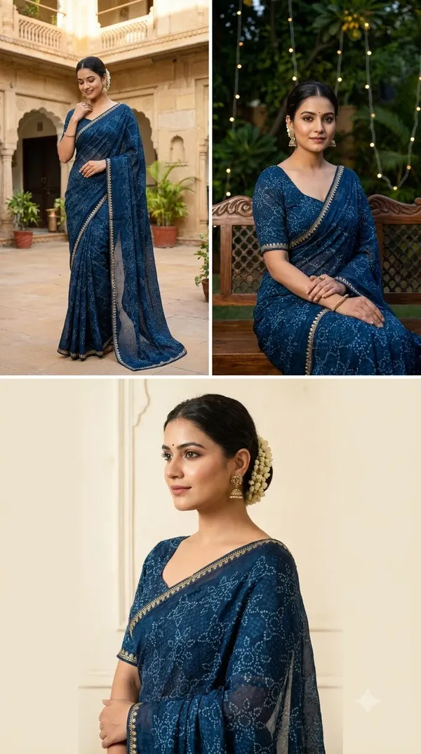 Blue_Chiffon_Printed_Saree_For_Women