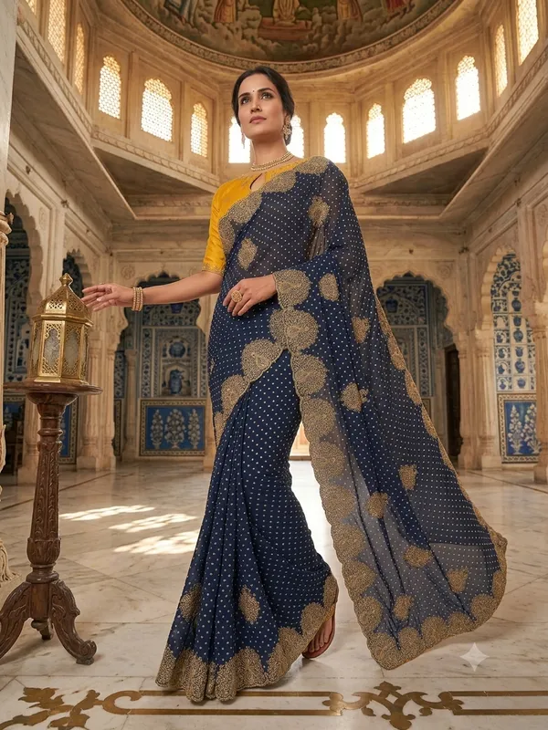 Navy_Blue_Silk_Embroidered_Saree_For_Women