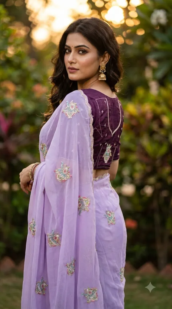 Lavender_Organza_Embroidered_Saree_For_Women