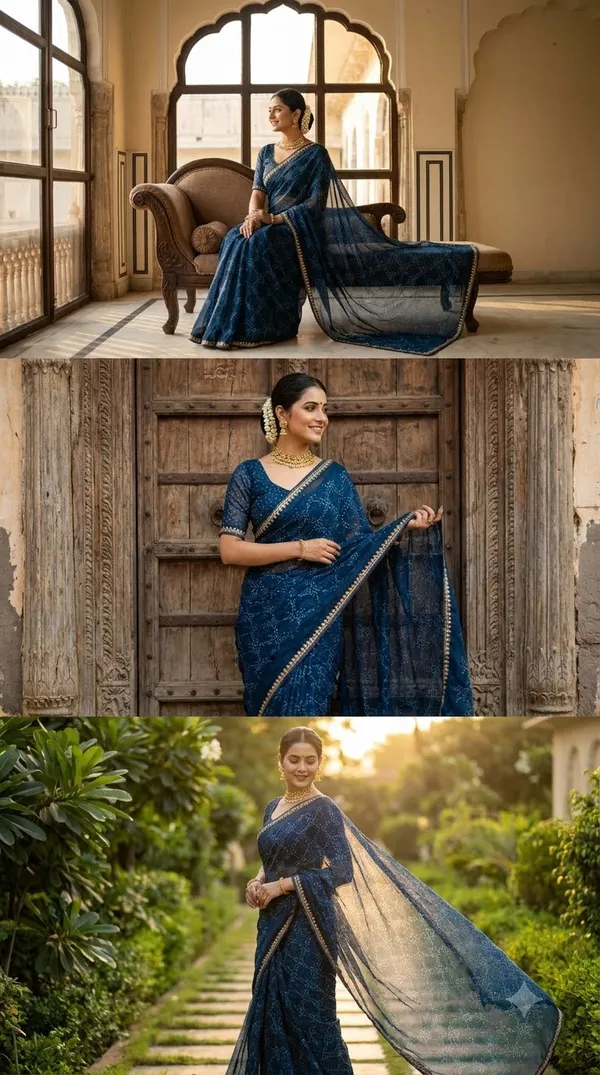 Blue_Chiffon_Printed_Saree_For_Women