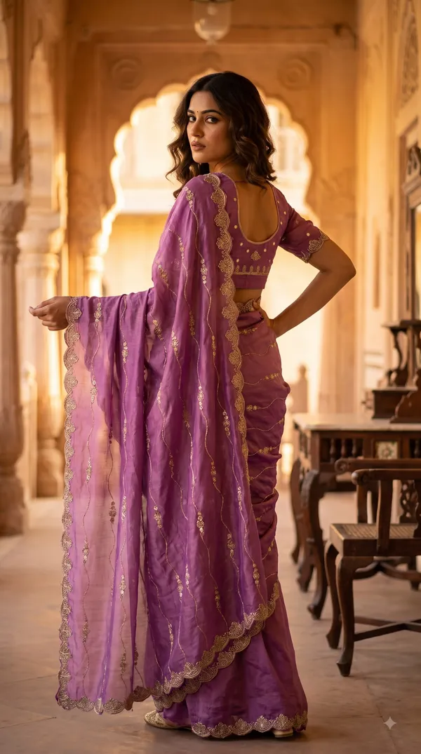Purple_Organza_Embroidered_Saree_For_Women
