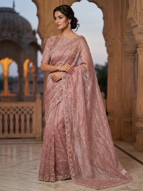 Pink_Sheer_Golden_Embroidered_Saree_For_Women