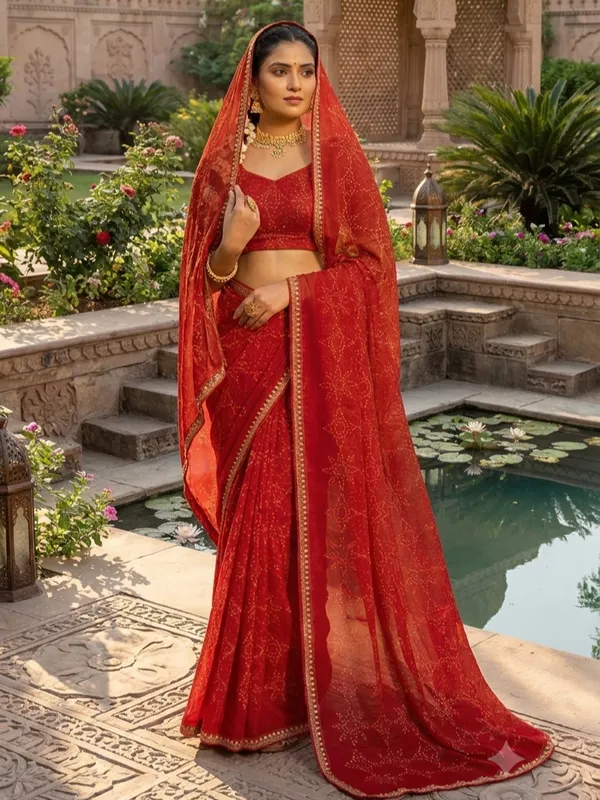 Red_Velvet_Floral_Printed_Saree_For_Women