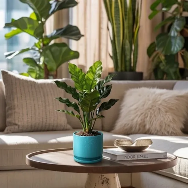 Blue_Ribbed_U_Shape_Ceramic_Tabletop_Planter_Pot