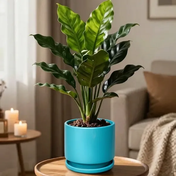 Blue_Ribbed_U_Shape_Ceramic_Tabletop_Planter_Pot