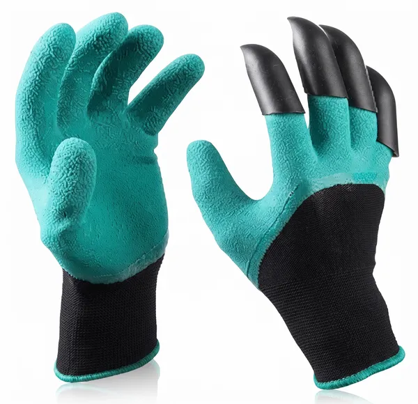 Teal_Coated_Fabric_Gardening_Gloves