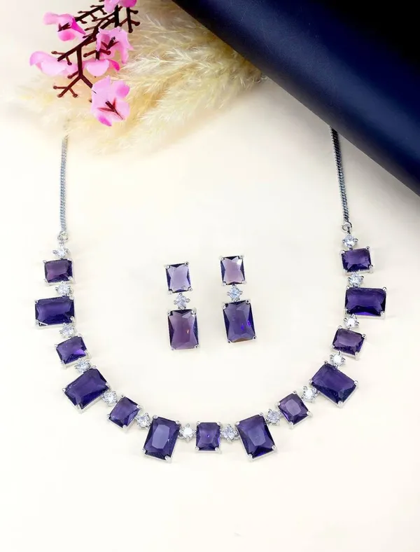 Purple_Alloy_Stone_Necklace_And_Earrings_Set_For_Women