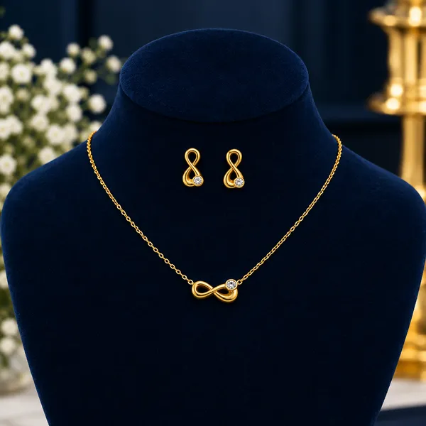 Gold_Stainless_Steel_Infinity_Stone_Necklace_And_Earrings_Set_For_Women