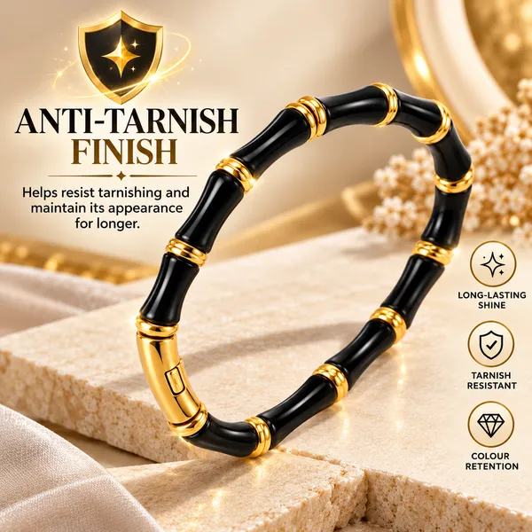 Black_Gold-Tone_Beaded_Stainless_Steel_Bracelet_For_Women