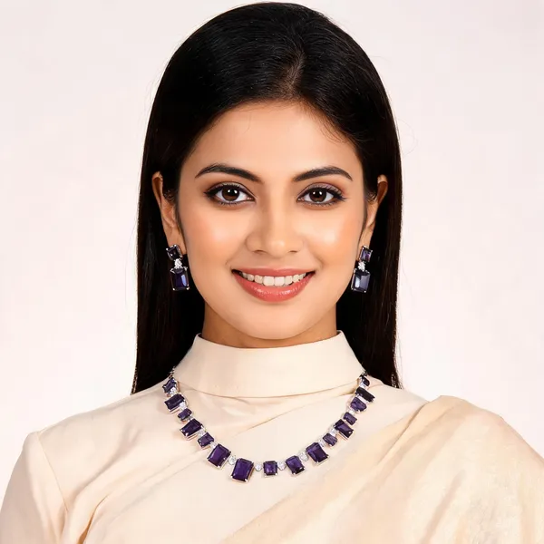 Purple_Alloy_Stone_Necklace_And_Earrings_Set_For_Women