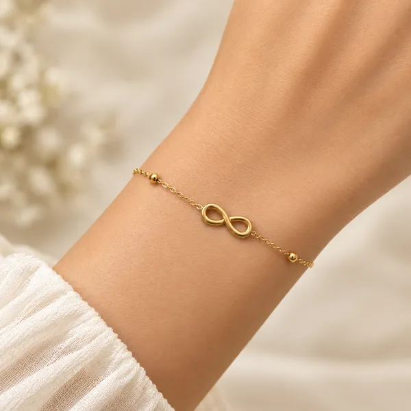 Gold_Tone_Infinity_Charm_Bracelet_For_Women