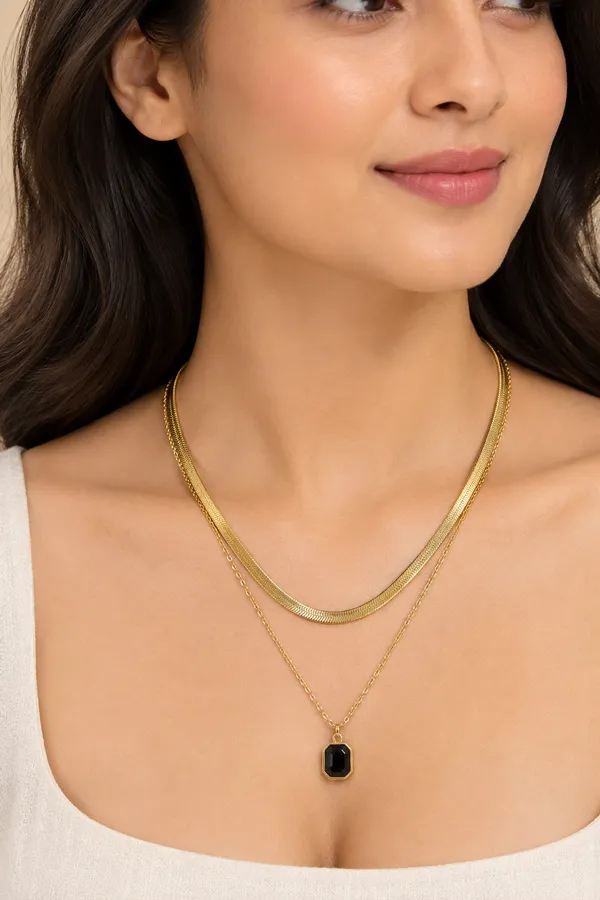 Gold_Tone_Layered_Pendant_Necklace_For_Women