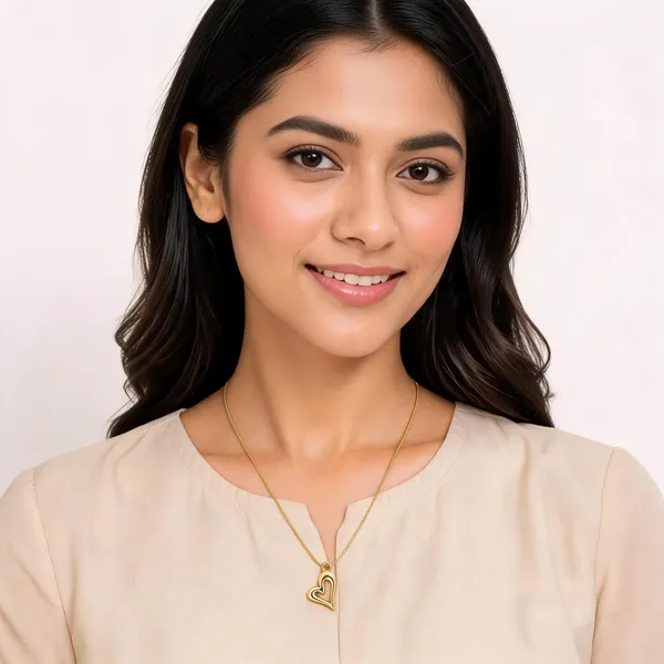 Gold_Tone_Open_Heart_Pendant_Necklace_For_Women