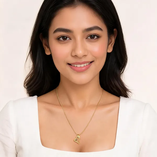 Gold_Tone_Open_Heart_Pendant_Necklace_For_Women
