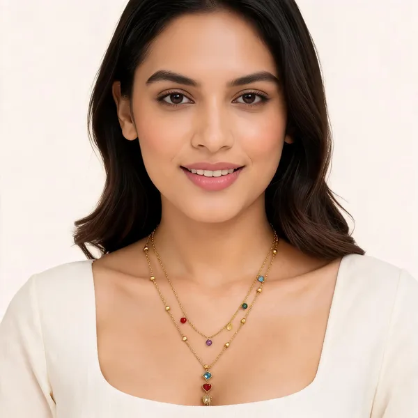 Gold_Multicolour_Stainless_Steel_Layered_Pendant_Necklace_For_Women