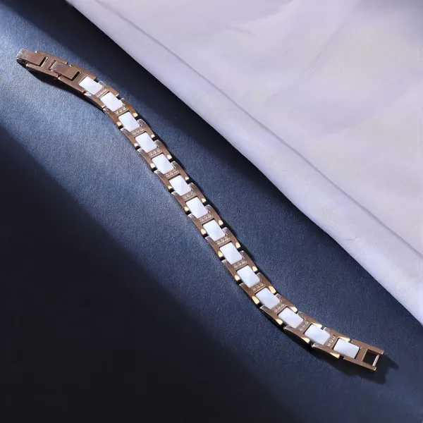 Rose_Gold_Ceramic_Geometric_Link_Bracelet_For_Women
