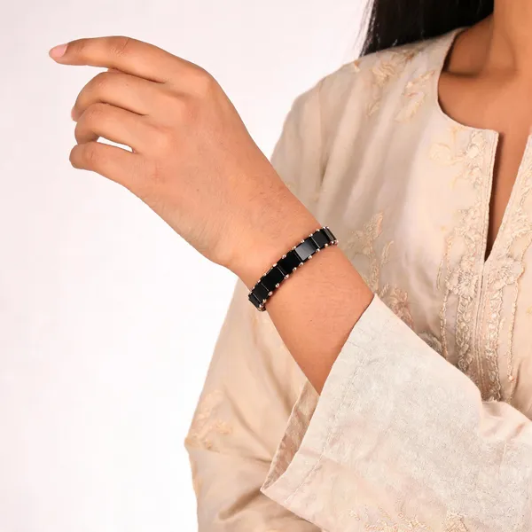 Black_Ceramic_Rectangular_Link_Bracelet_For_Women