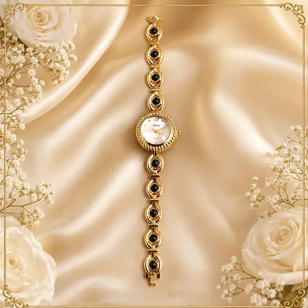 Gold_Stainless_Steel_Linked_Bracelet_Watch_For_Women