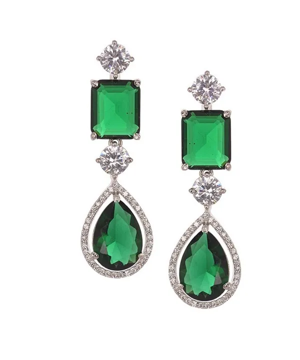 Green_Alloy_Teardrop_Crystal_Necklace_And_Earrings_Set_For_Women